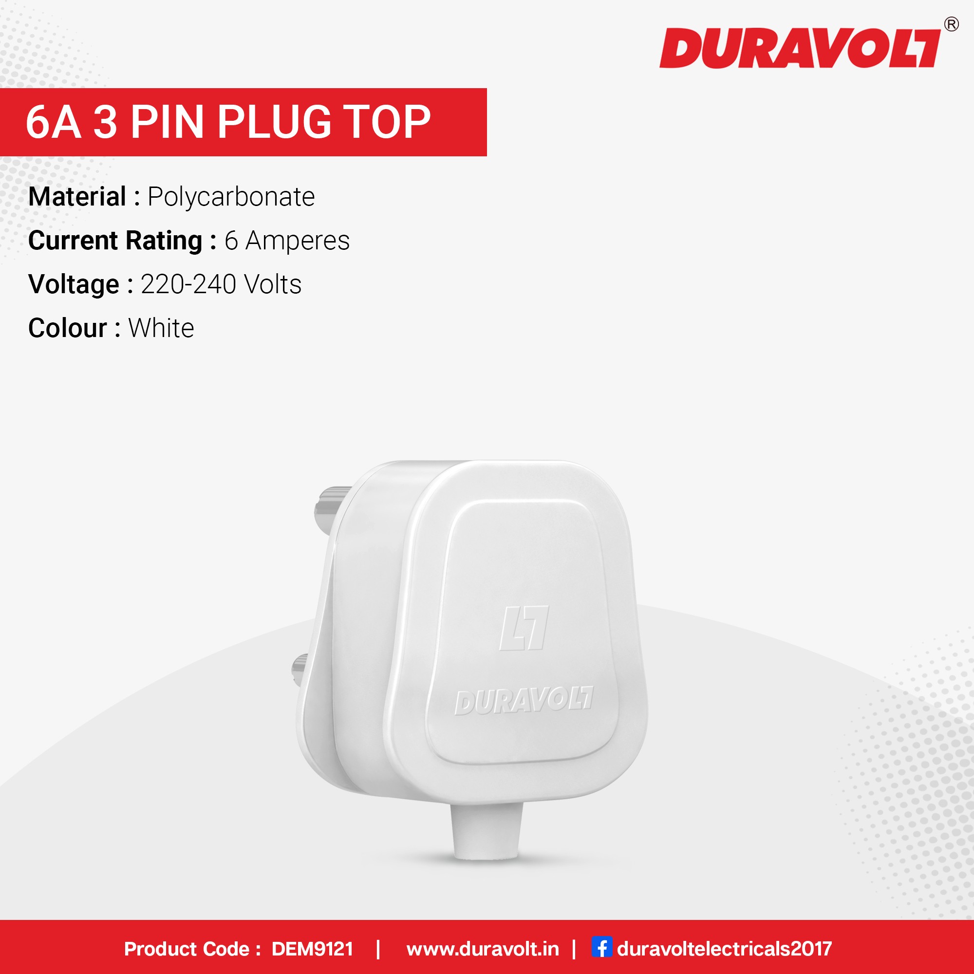 6A 3 Pin Plug Top - Image 4
