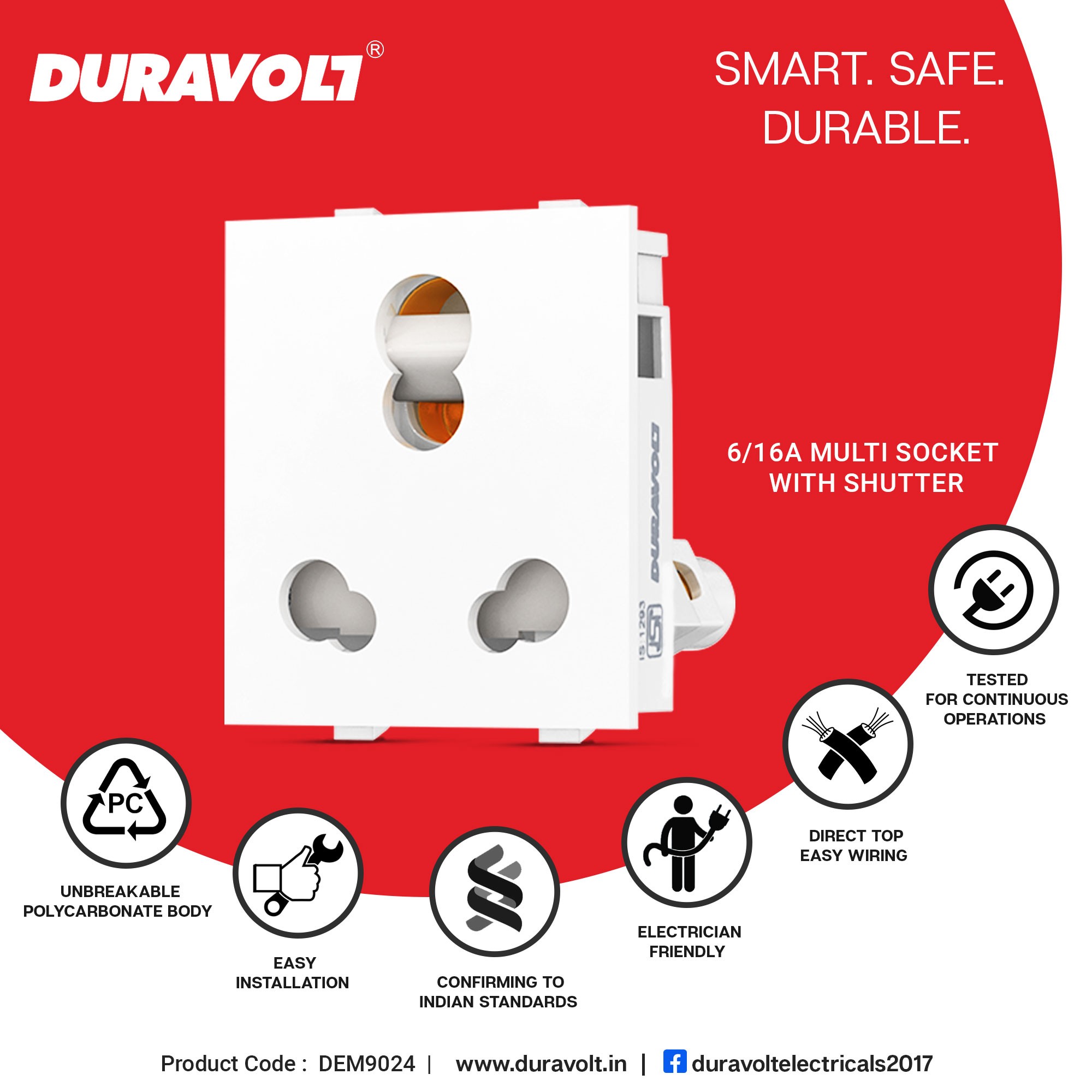 6/16A Multi Socket with Shutter - Image 4