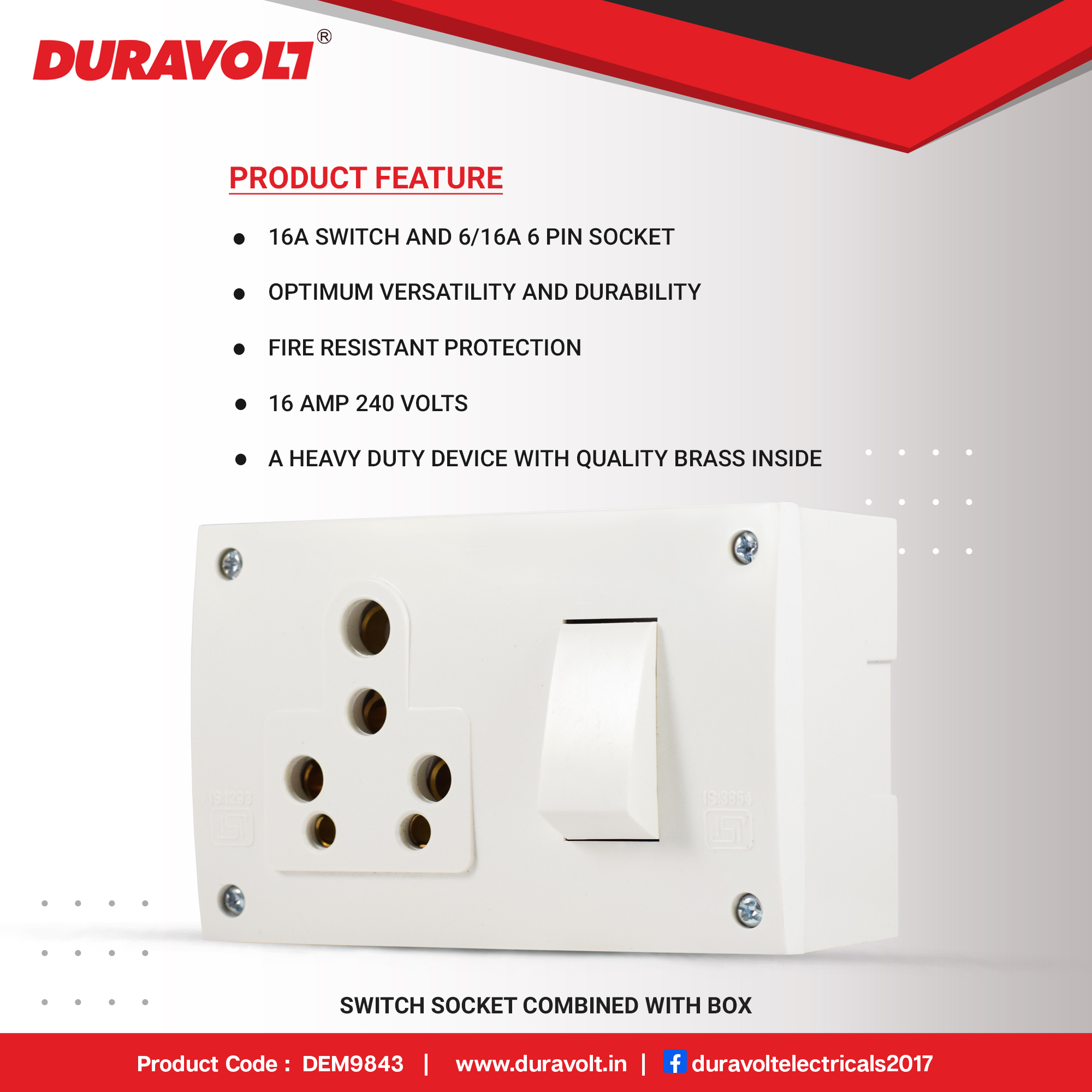 16A Switch Socket Combined (3 in One) - Image 8