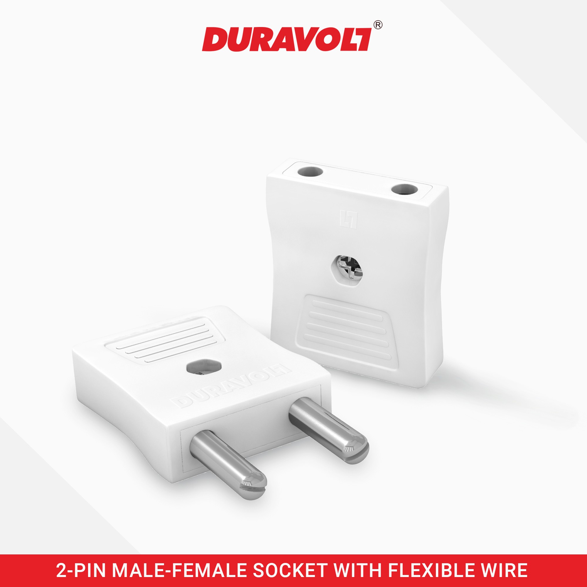 2-Pin Male-Female Socket with Flexible Wire - Image 5