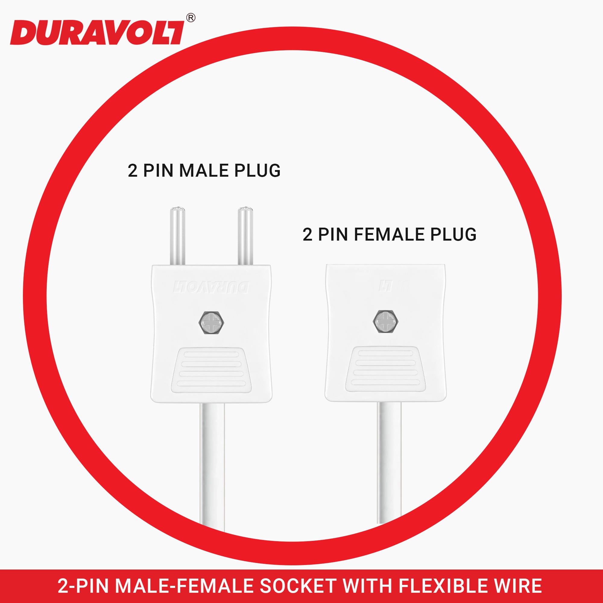2-Pin Male-Female Socket with Flexible Wire - Image 7
